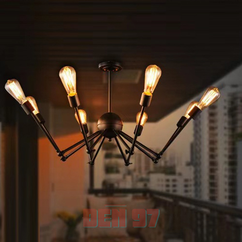 Đèn chùm kiểu nhện 8 tay trang trí phòng khách