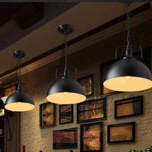 Đèn thả chao sắt một lớp sơn tĩnh điện trang trí bàn ăn nhà hàng