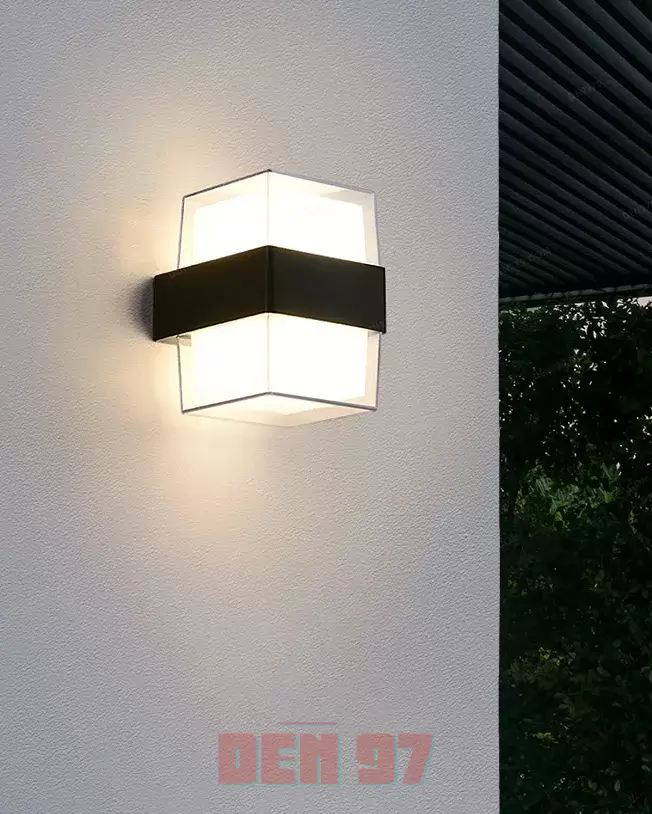 Đèn vách gắn tường trang trí ngoài trời kiểu 2 đầu trụ vuông