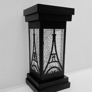 Đèn Vách Sắt ốp Kính Hoa Văn Tháp Eiffel Trang Trí Cổng